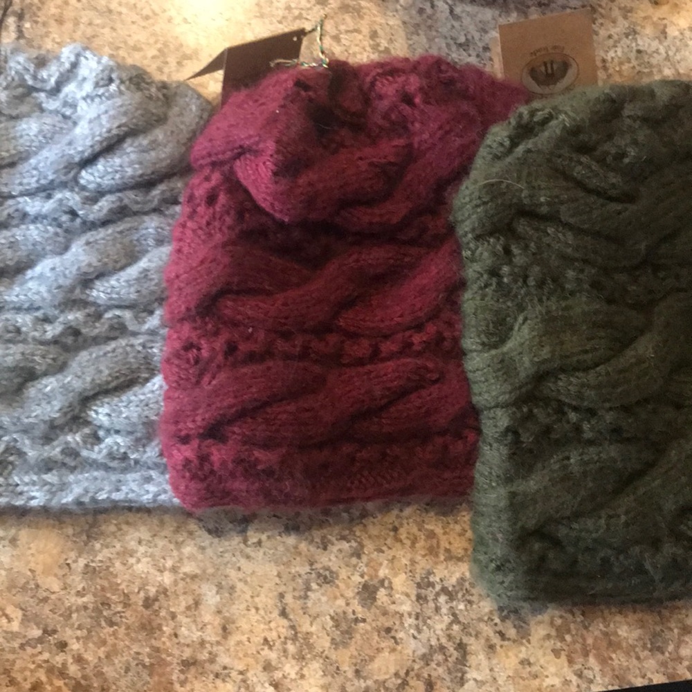 Large cable knit fleece lined fair-trade hats